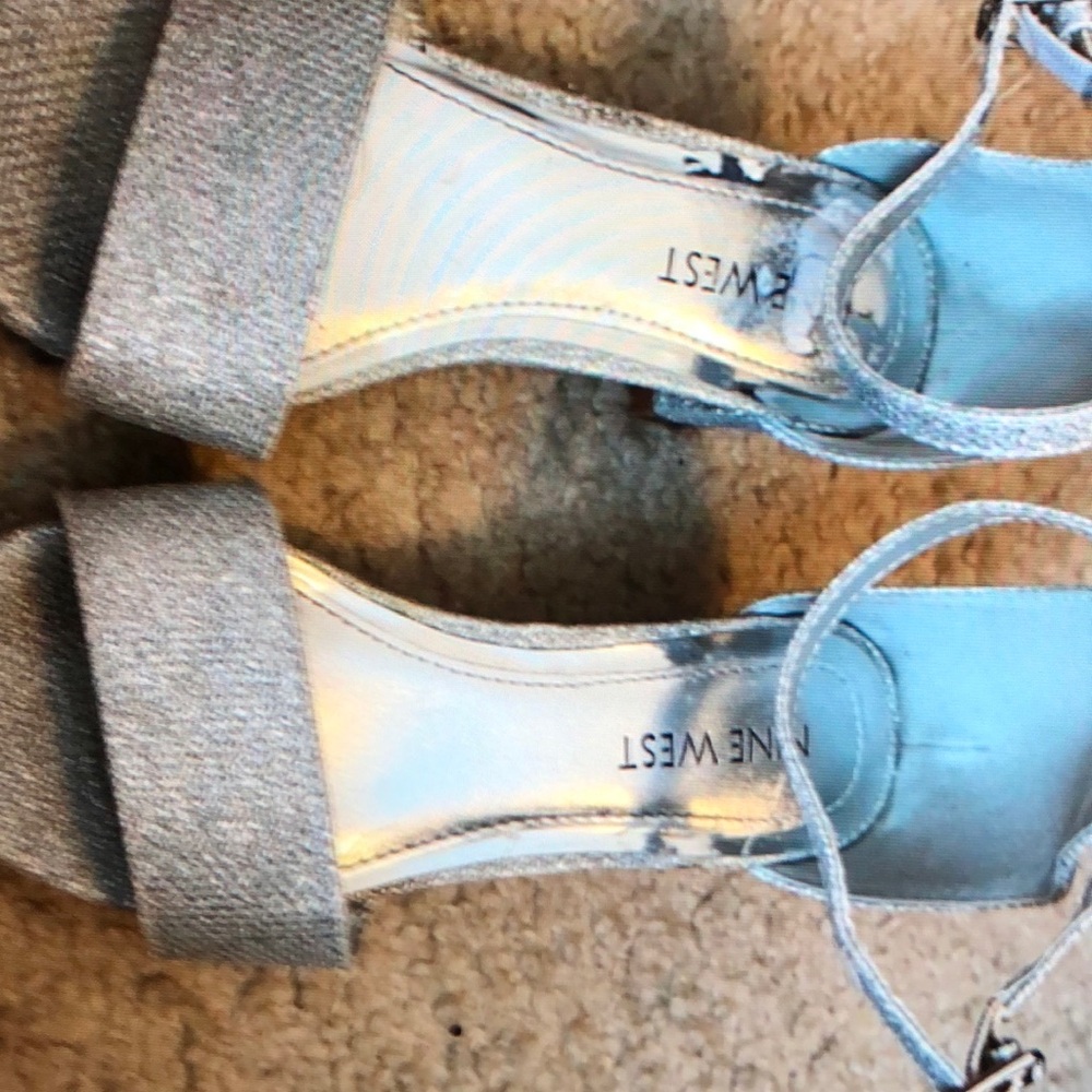 Nine West silver heels